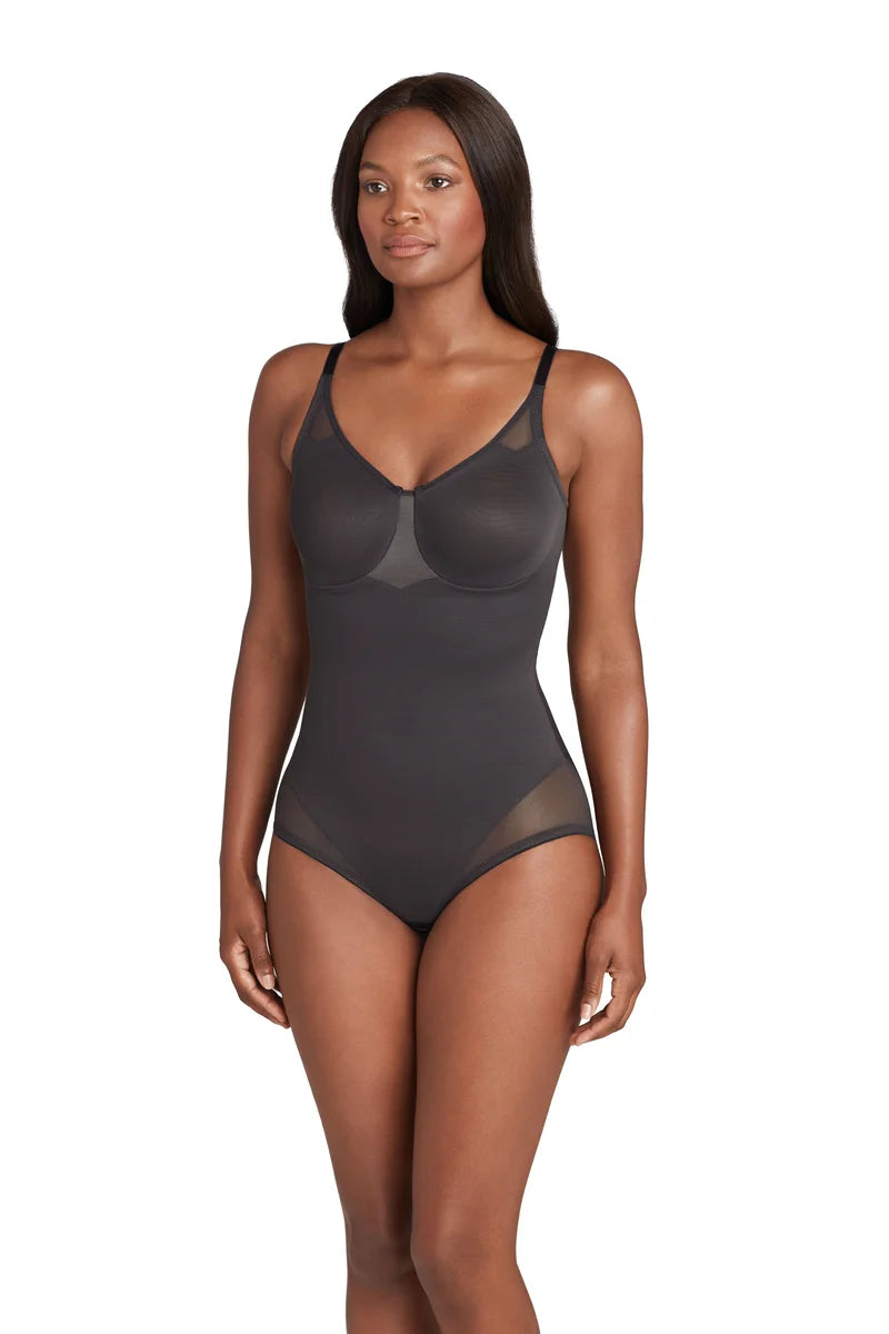 Miraclesuit Shapewear - Sexy Sheer Shaping Bodysuit Black