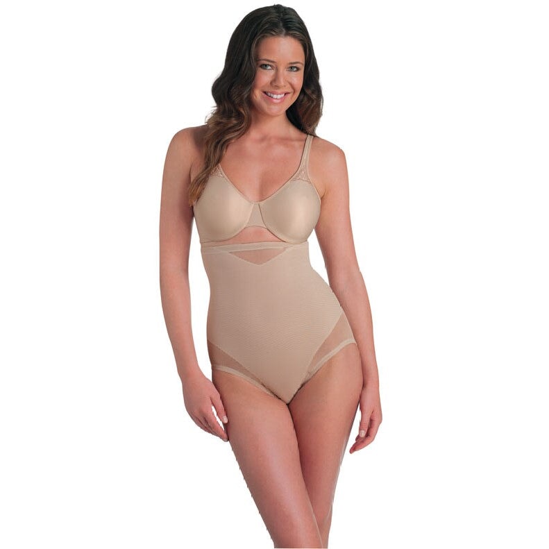 Miraclesuit Shapewear - Sexy Sheer Hi Waist Brief Warm Beige Shapewear High Brief Miraclesuit Shapewear