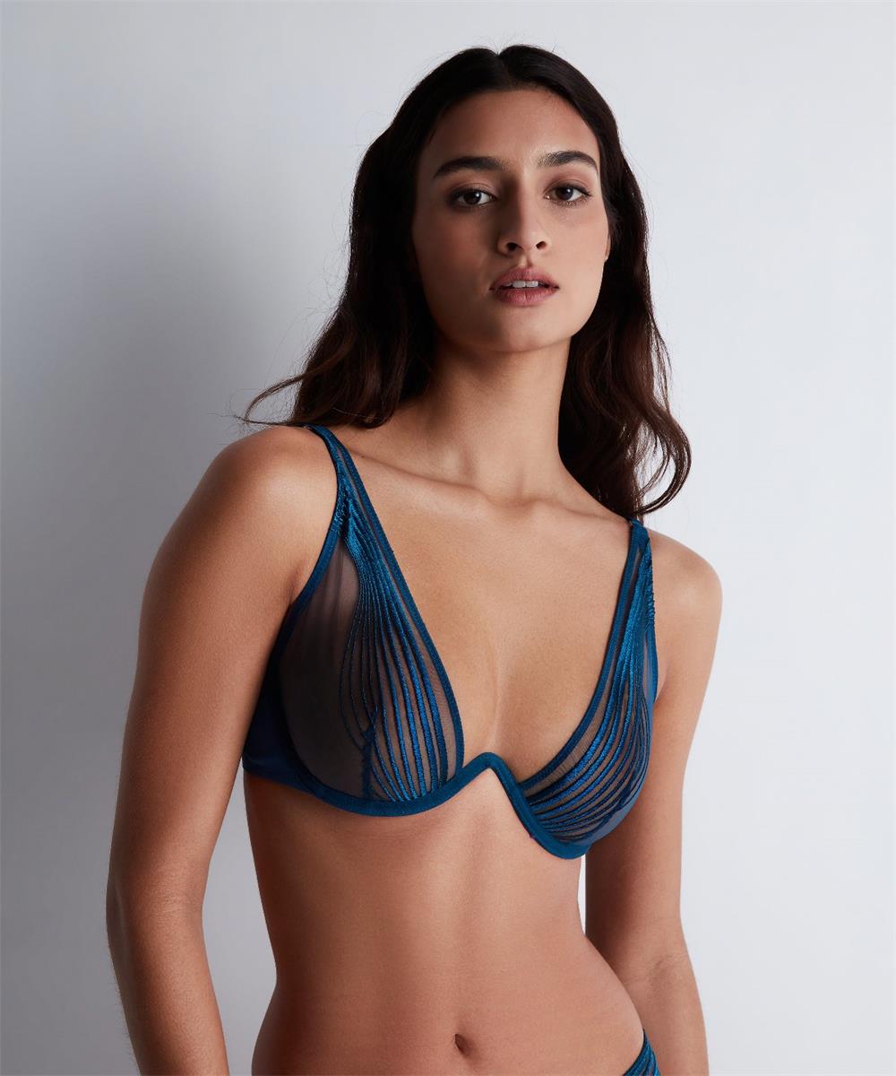 Aubade - Sumptuous Waves Sexy Triangle Bra Imperial Blue - 32B / Blue Aubade - Sumptuous Waves Sexy Triangle Bra Imperial Blue - 32B / Blue