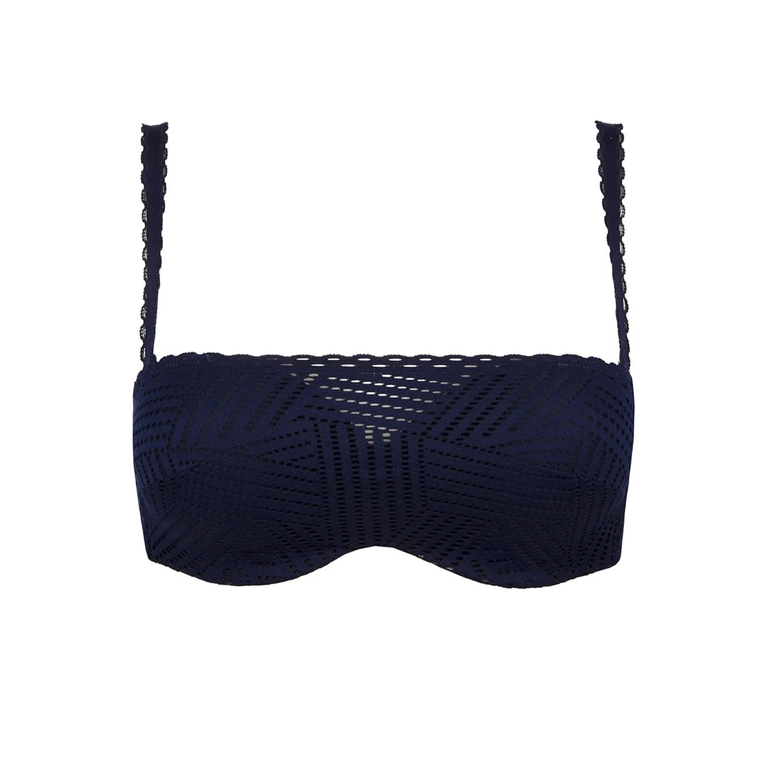 Antigel By Lise Charmel - Tressage Graphic Strapless Bandeau Bra Tressage Marine