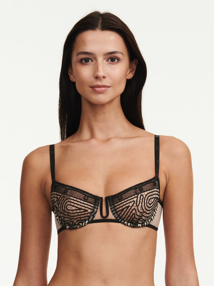 Chantelle - Vibrate Half-Cup Half-Foam Bra Black / Nude