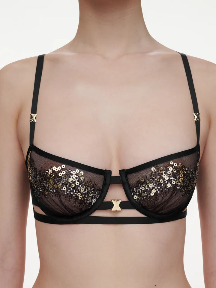 Chantelle - Genesis Half-Cup Balcony Bra Glitter Black
