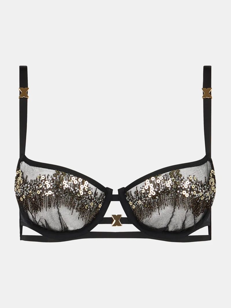Chantelle - Genesis Half-Cup Balcony Bra Glitter Black