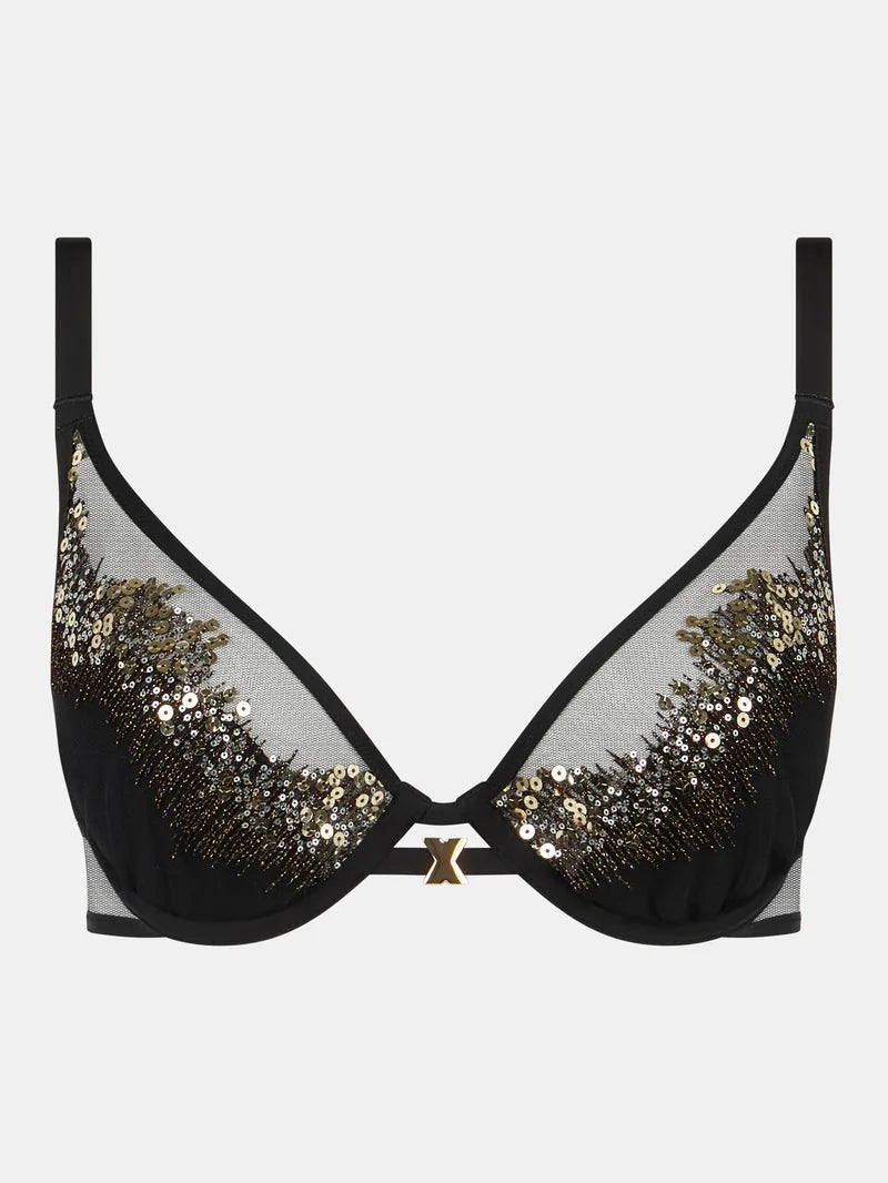 Chantelle - Genesis Plunge Foam Bra Glitter Black