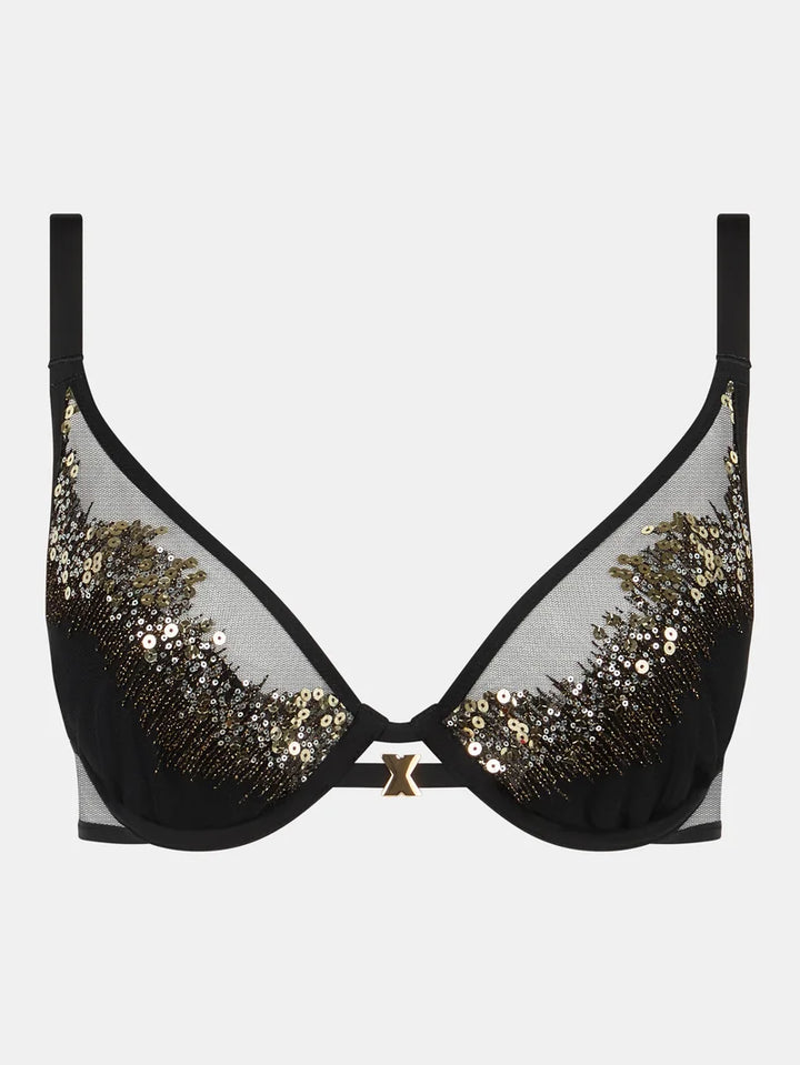 Chantelle - Genesis Plunge Foam Bra Glitter Black