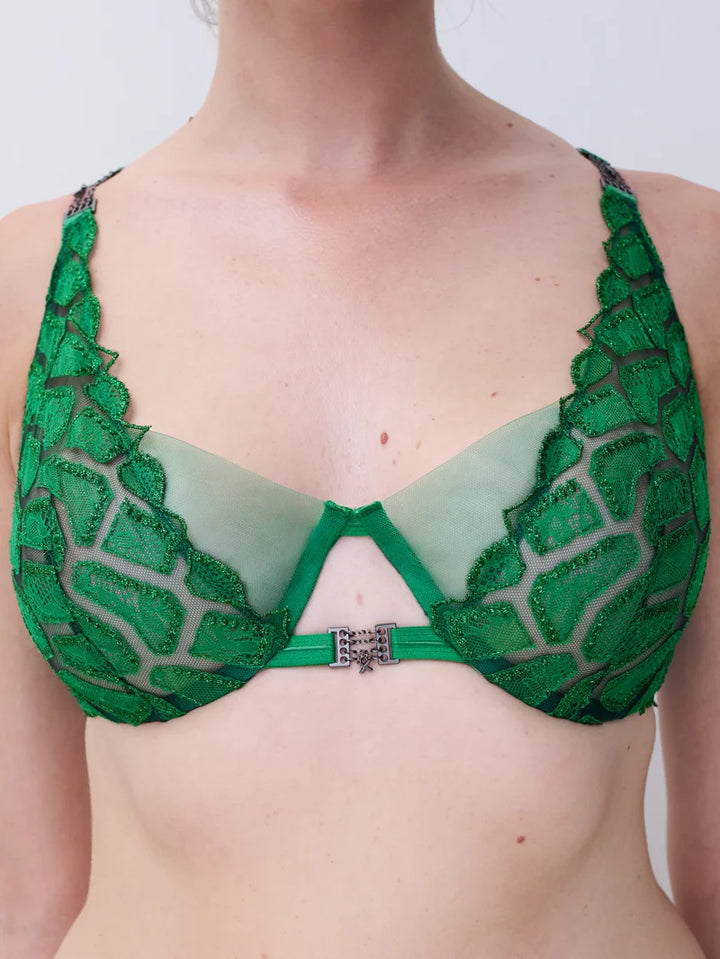 Chantelle - Reptilia Plunge Underwired Bra Scotland Green