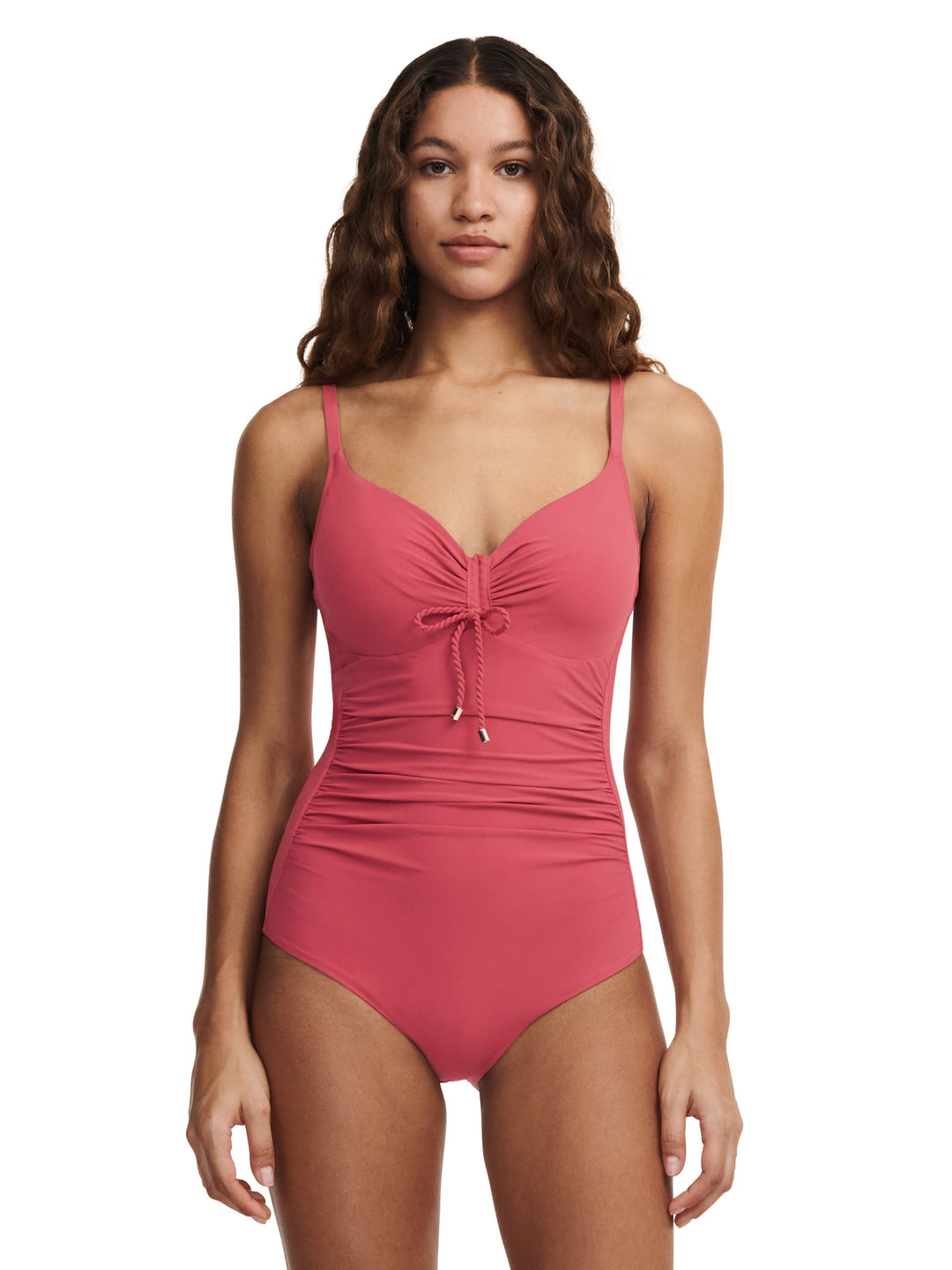 Chantelle Swimwear - Inspire Covering Underwired Swimsuit Garnet Red Full Cup Swimsuit Chantelle Swimwear 