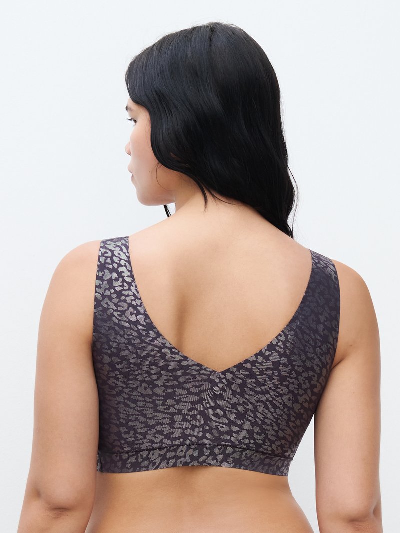 Chantelle - Softstretch V Neck Wirefree Bralette Ink Shimmer Print