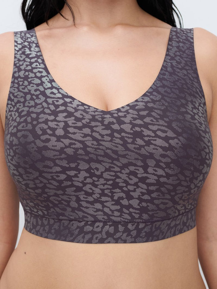 Chantelle - Softstretch V Neck Wirefree Bralette Ink Shimmer Print