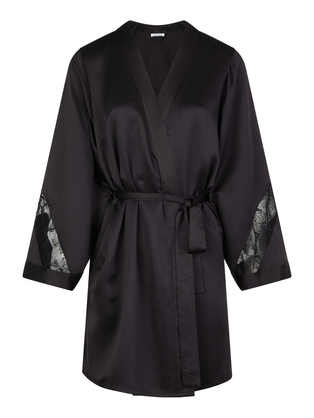 Chantelle - Orchids Kimono Black Negligee Gown Chantelle