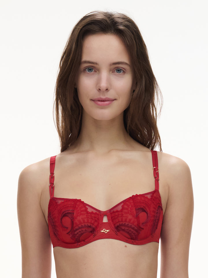 Chantelle - Mystic Dream Half-Cup Bra Passion Red/Aubergine