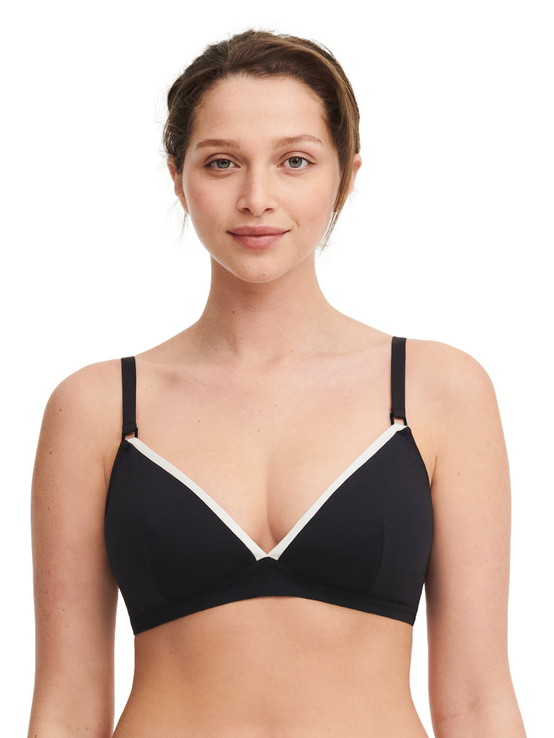 Chantelle Swimwear - Authentic Wirefree Triangle Spacer Bikini Black / White