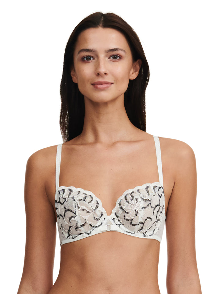 Chantelle - Fleurs Covering Underwired Bra Milk / Black