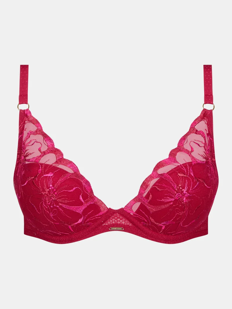 Chantelle - Fleurs Plunge T-Shirt Bra Candy Apple Shades