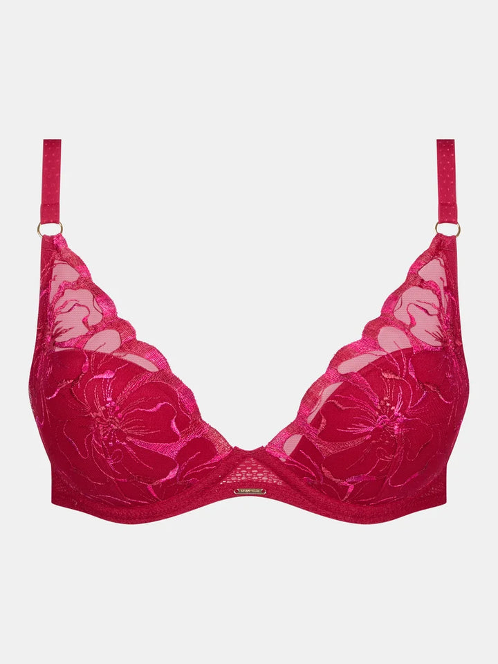 Chantelle - Fleurs Plunge T-Shirt Bra Candy Apple Shades