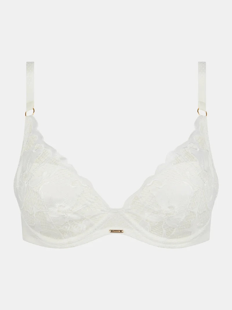 Chantelle - Fleurs Signature Plunge T-Shirt Bra Satin Milk