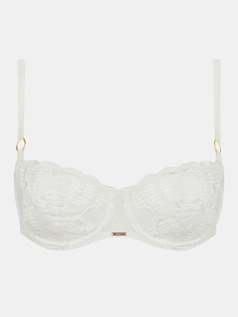 Chantelle - Fleurs Signature Half-Cup Balcony Bra Satin Milk