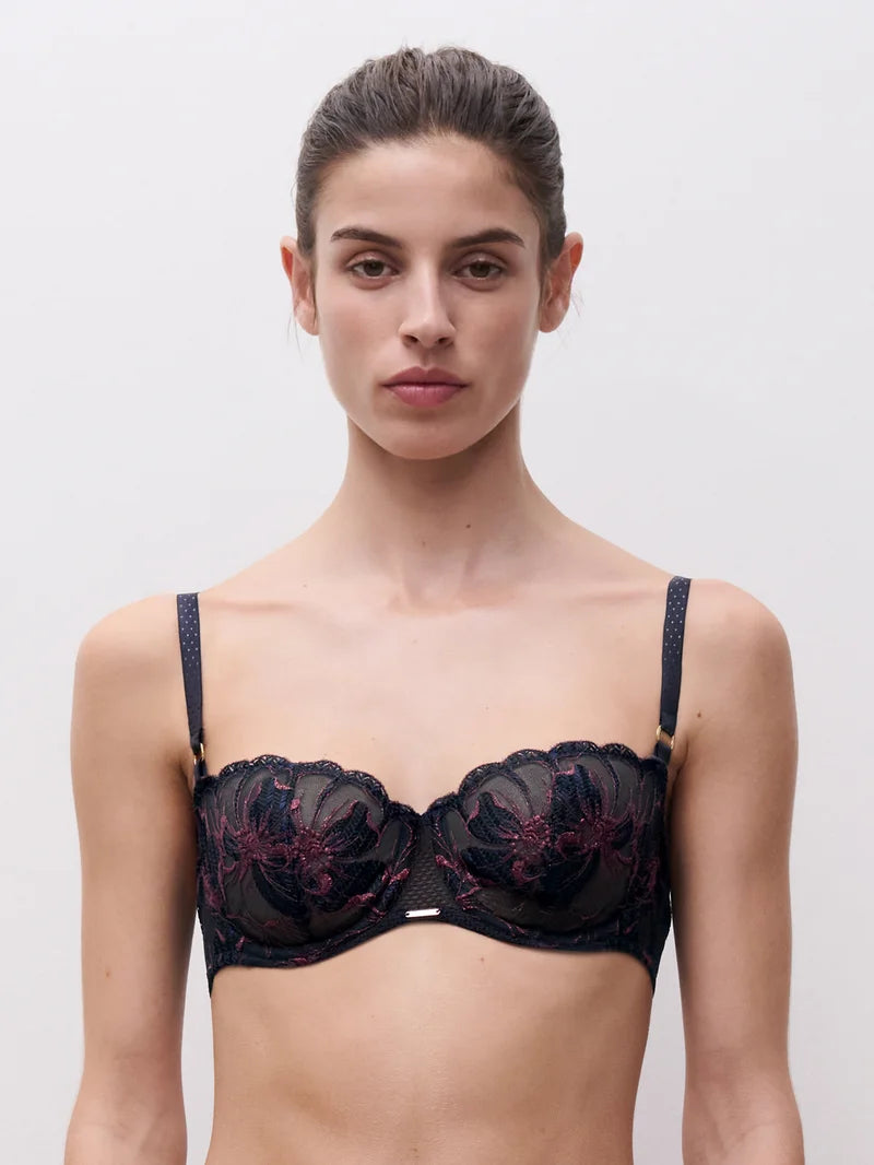 Chantelle - Fleurs Signature Half-Cup Balcony Bra Sailing Blue Lurex
