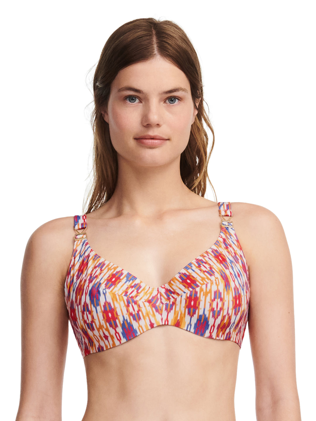 Chantelle Swimwear - Devotion Covering Underwired Bra Red Ikat