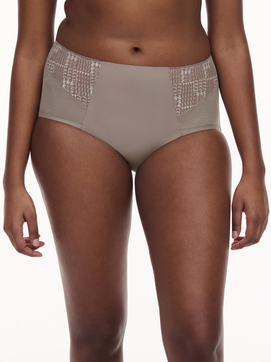 Chantelle - Intrigue High-Waisted Support Full Brief Safari Grey