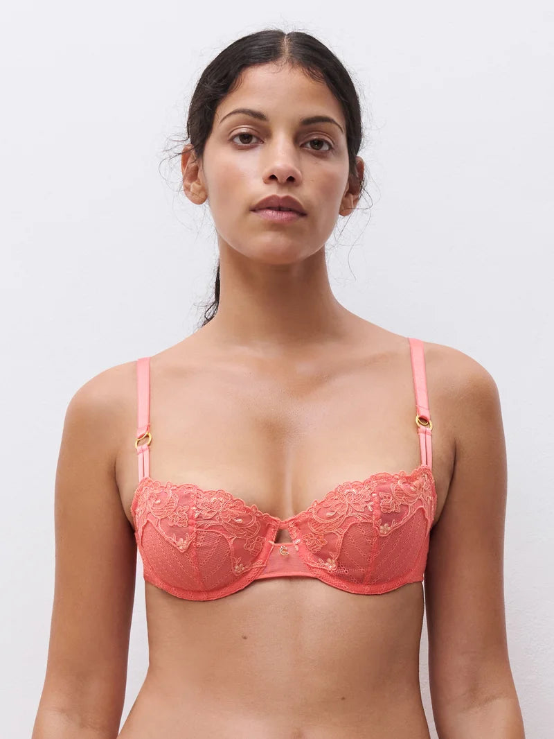 Chantelle - Cabaret Sauvage Half-Cup Balcony Bra Coral