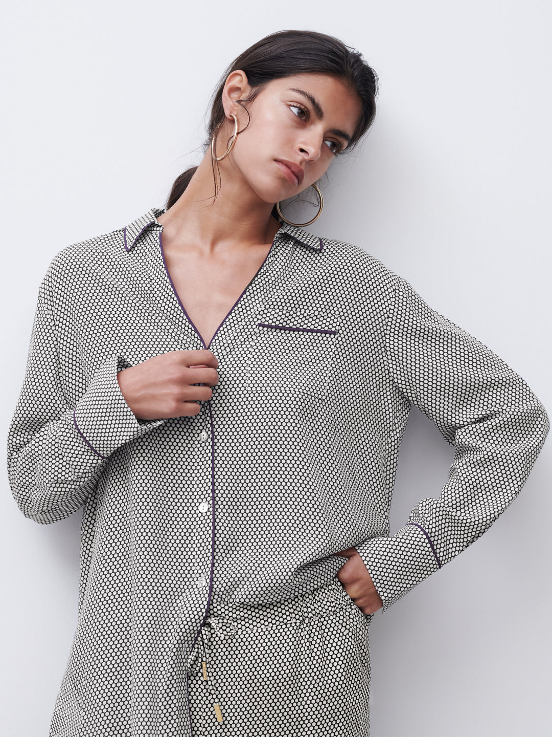 Chantelle - Billie Ls Shirt Beige Dots