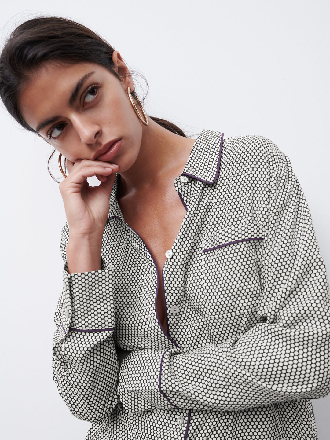 Chantelle - Billie Ls Nightgown Beige Dots