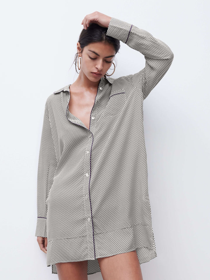 Chantelle - Billie Ls Nightgown Beige Dots