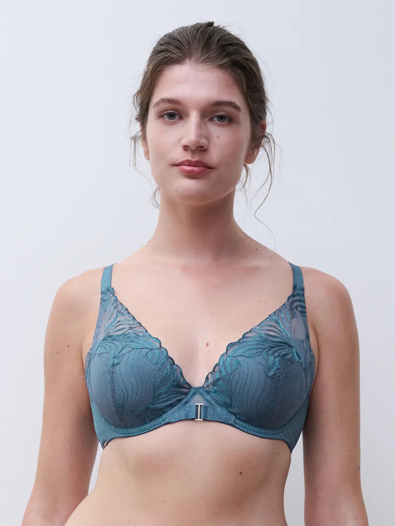 Chantelle - Legend Plunge T-Shirt Bra Jeans Blue