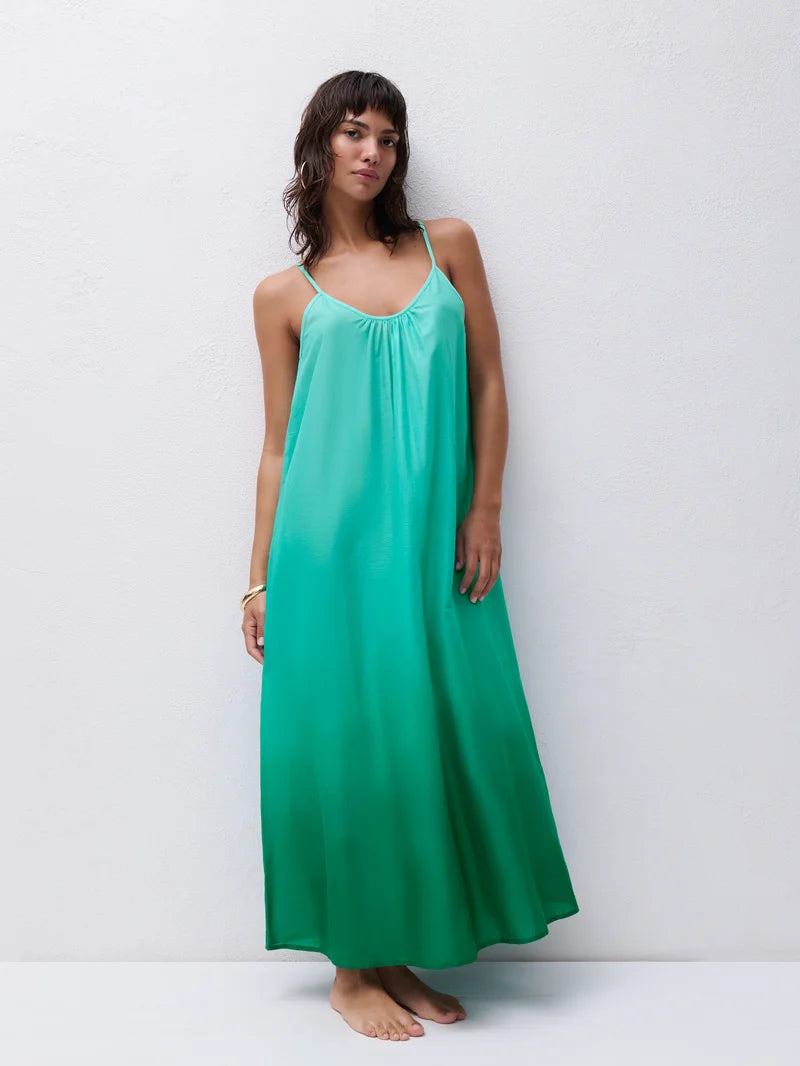 princess polly baby blue dress ASOS DESIGN satin plisse maxi dress in pink tie dye print main image 0