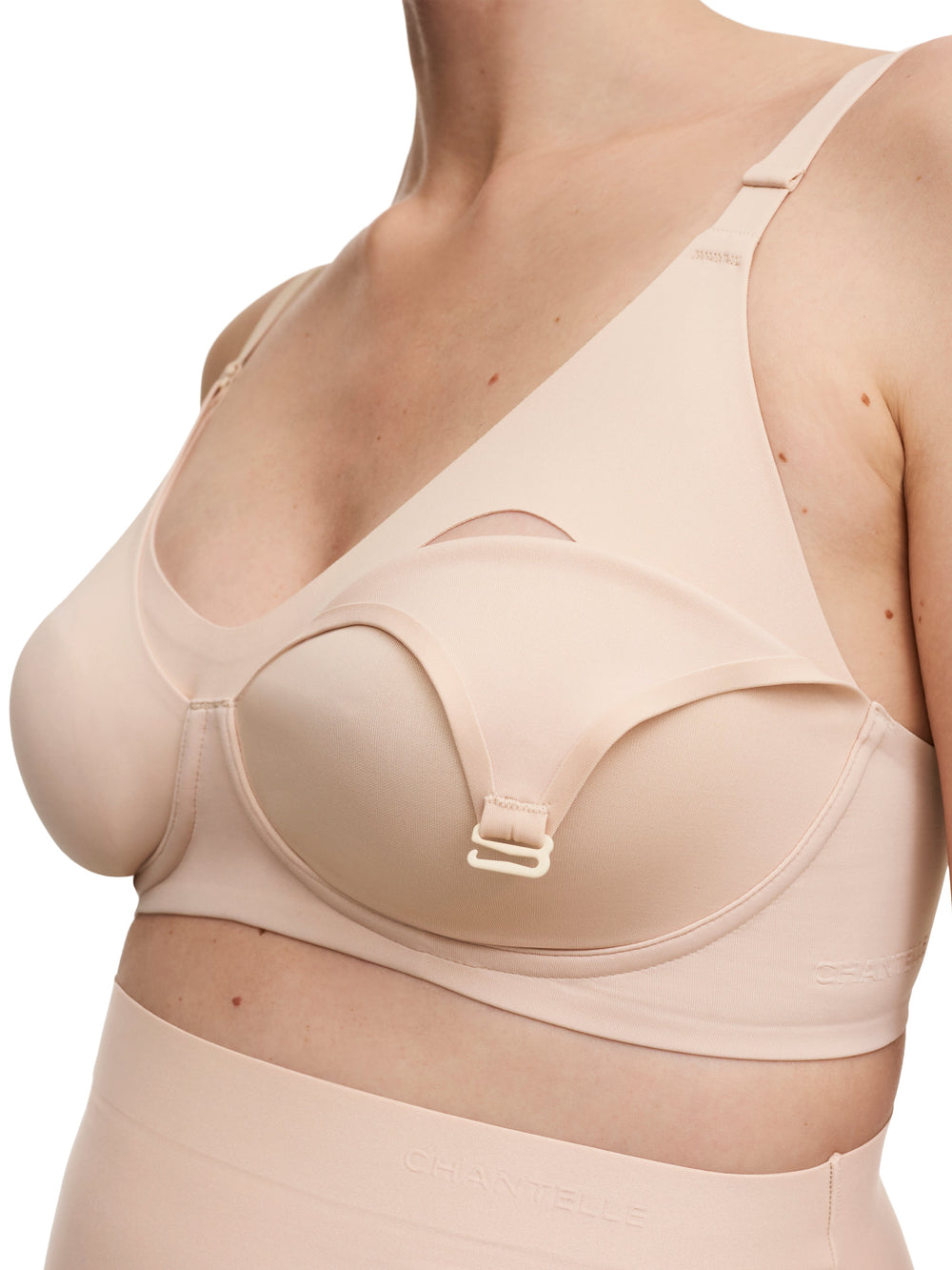 Chantelle Pure Maternity Nursing Bra (Wirefree) - Golden Beige Nursing Bra Chantelle