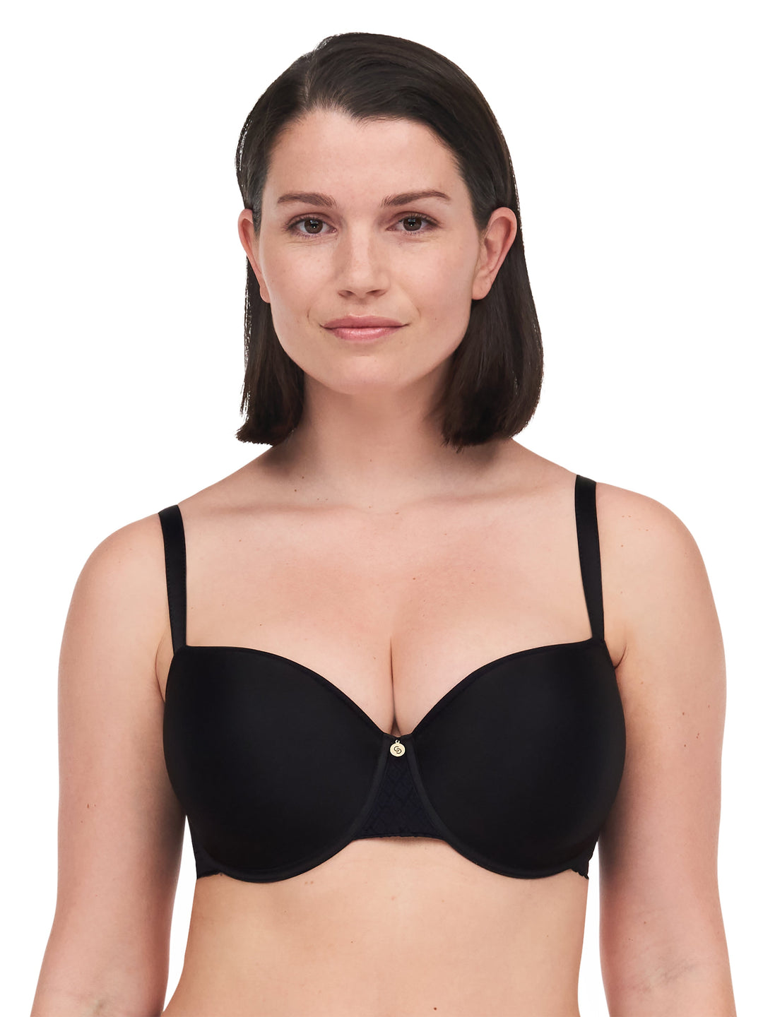 Chantelle Lucie Lace Comfort Half-Cup Memory Bra - Black Padded Bra Chantelle
