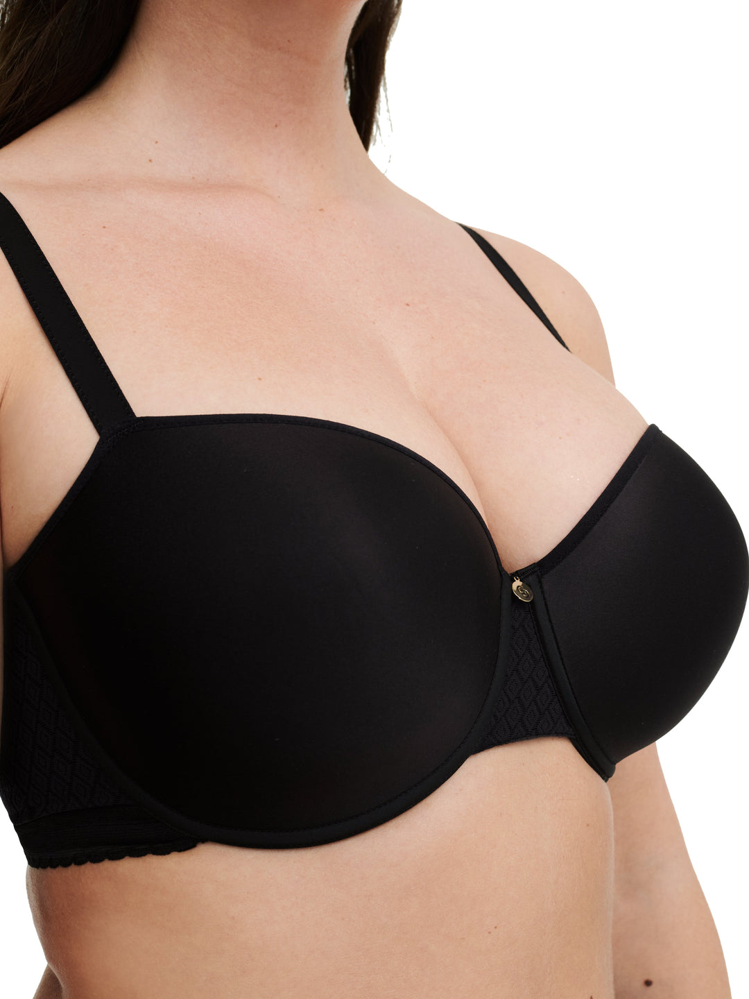 Chantelle Lucie Lace Comfort Half-Cup Memory Bra - Black Padded Bra Chantelle