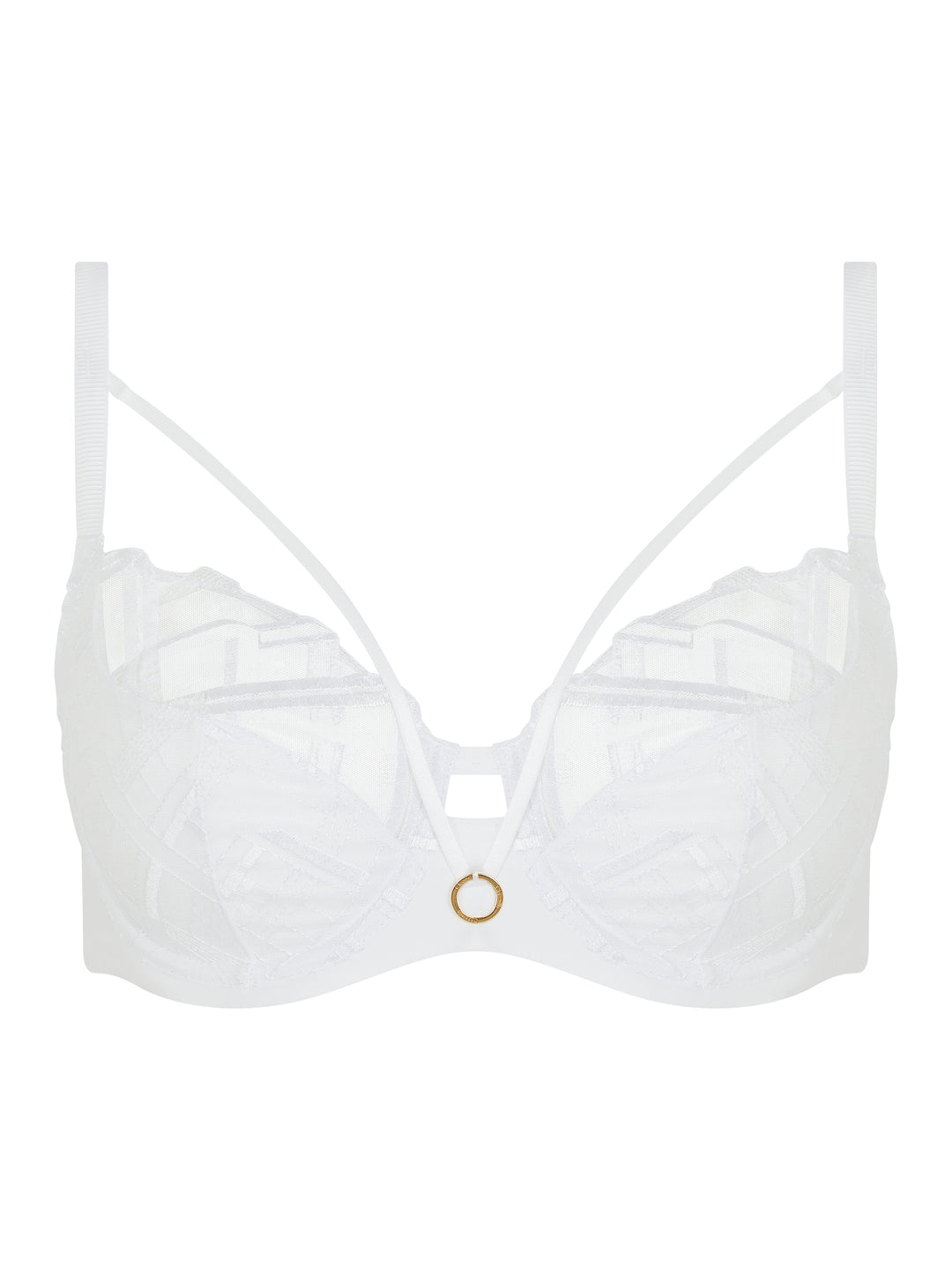 Chantelle - Graphic Support Very Covering Underwired White Full Cup Bra Chantelle