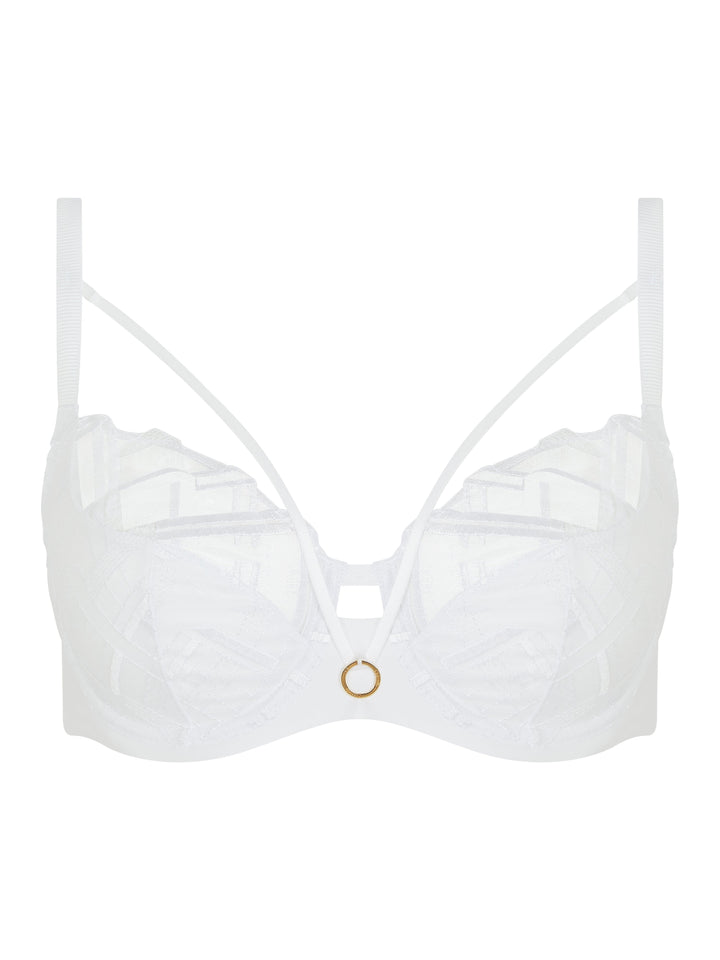 Chantelle - Graphic Support Very Covering Underwired White Full Cup Bra Chantelle