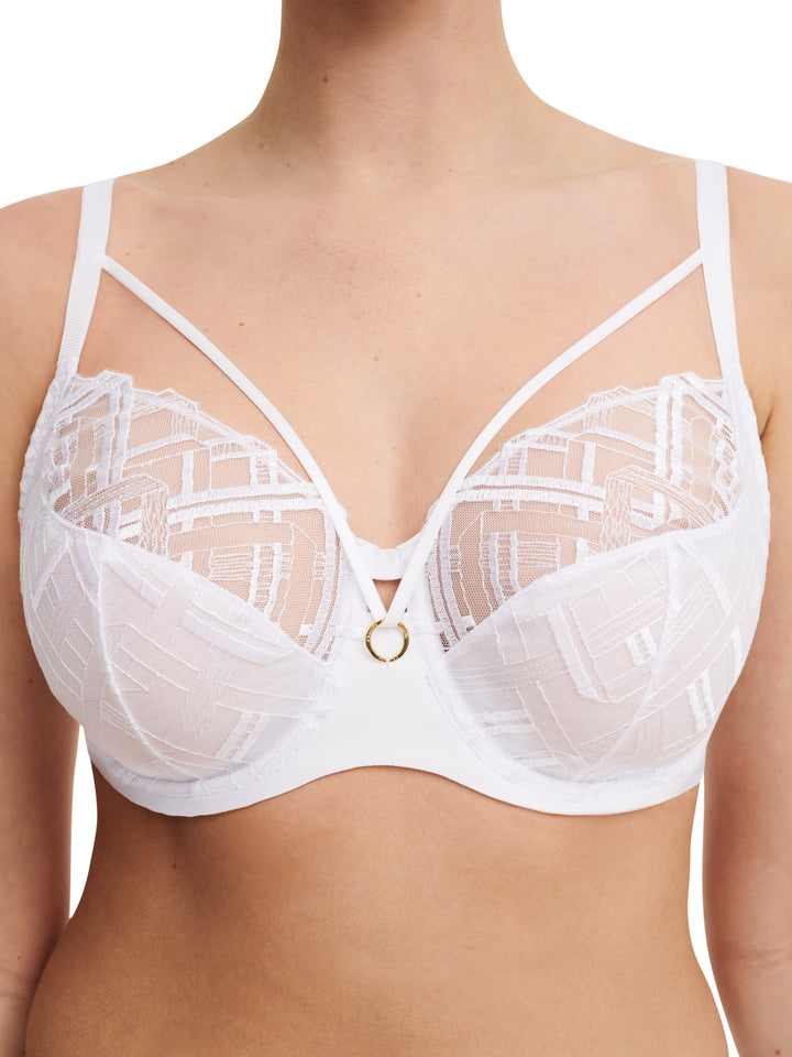 Chantelle - Graphic Support Very Covering Underwired White Full Cup Bra Chantelle