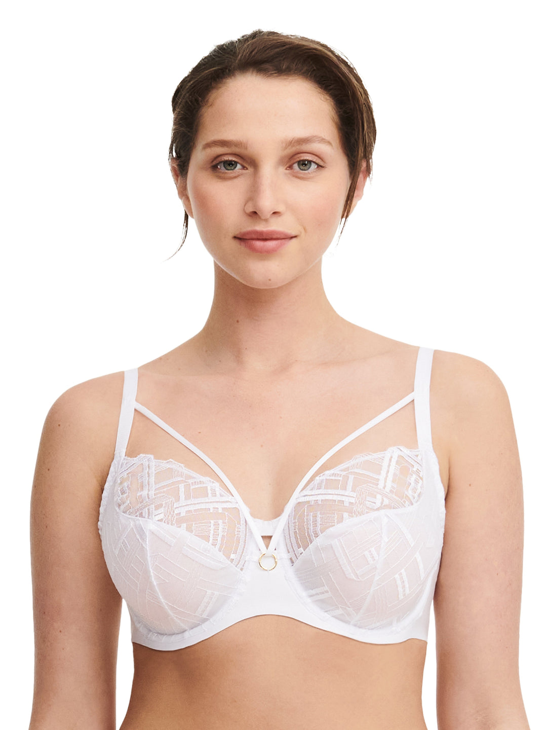 Chantelle - Graphic Support Very Covering Underwired White Full Cup Bra Chantelle