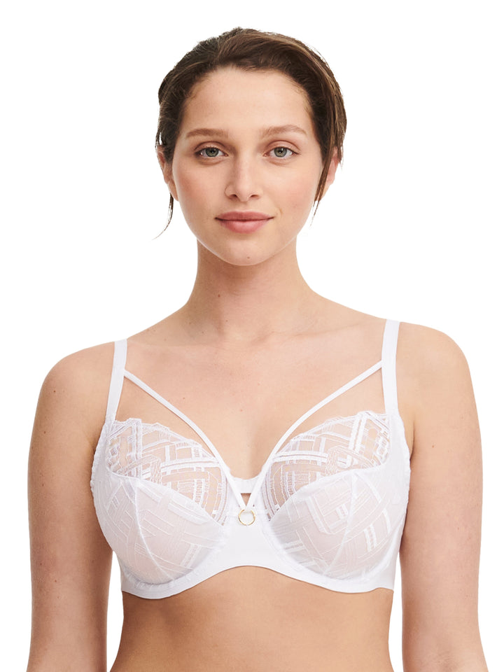 Chantelle - Graphic Support Very Covering Underwired White Full Cup Bra Chantelle