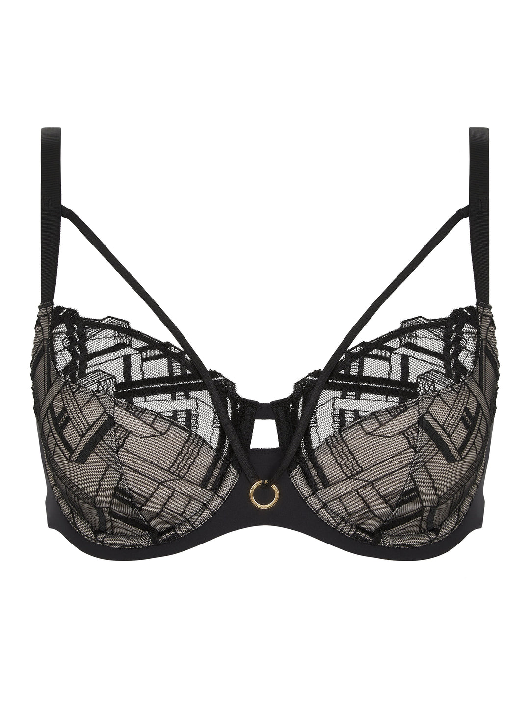 Chantelle - Graphic Support Very Covering Underwired Black Full Cup Bra Chantelle