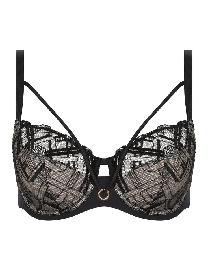 Chantelle - Graphic Support Very Covering Underwired Black Full Cup Bra Chantelle