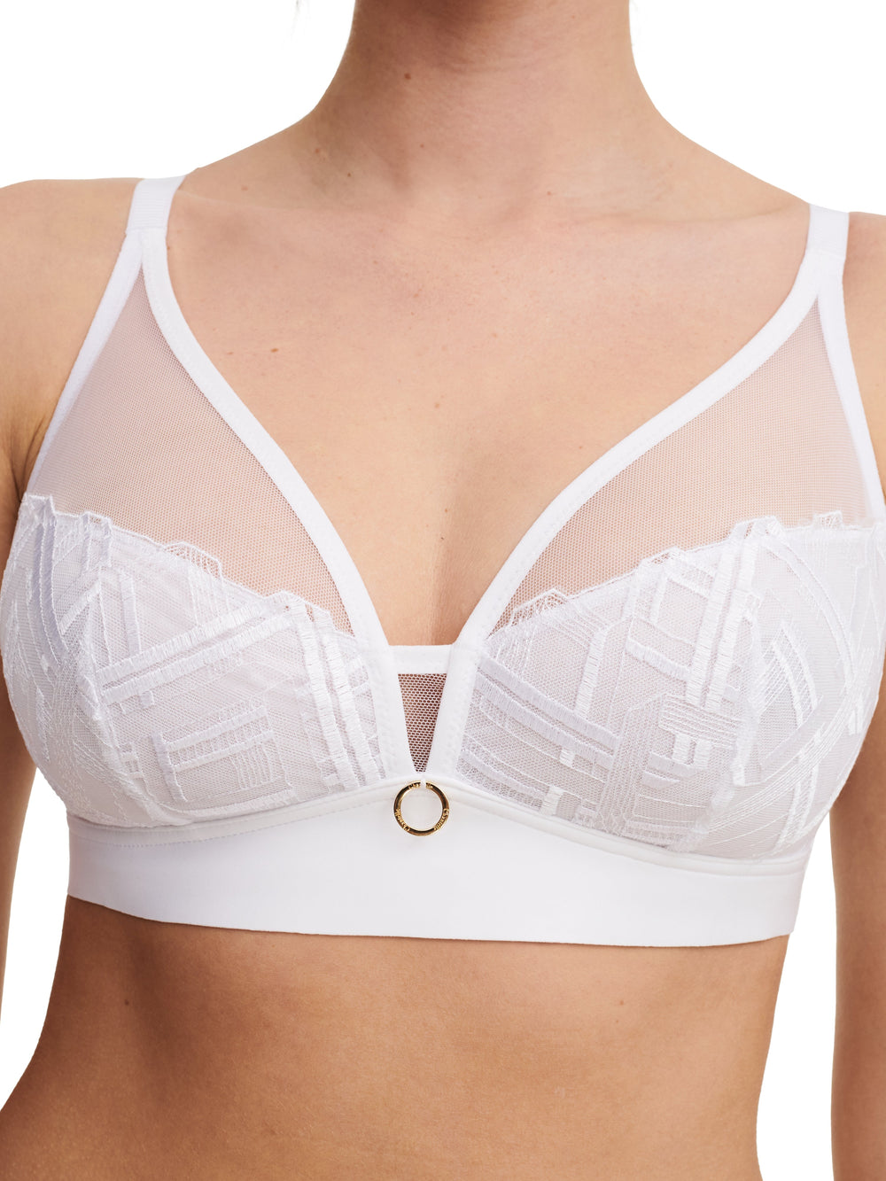 Chantelle - Graphic Support Wirefree Support Bra White Soft Bra Chantelle