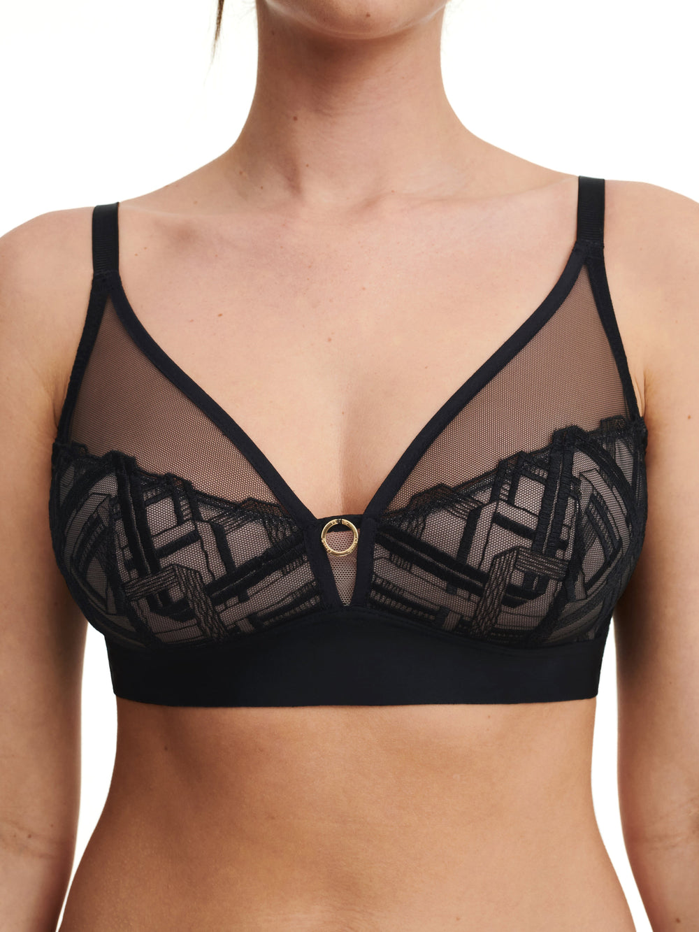 Chantelle - Graphic Support Wirefree Support Bra Black Soft Bra Chantelle