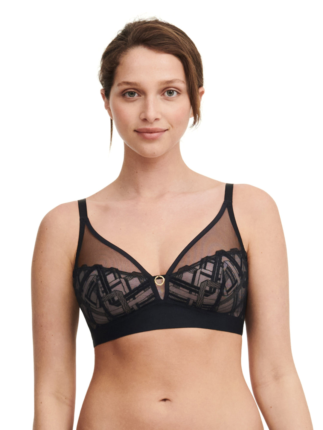 Chantelle - Graphic Support Wirefree Support Bra Black Soft Bra Chantelle