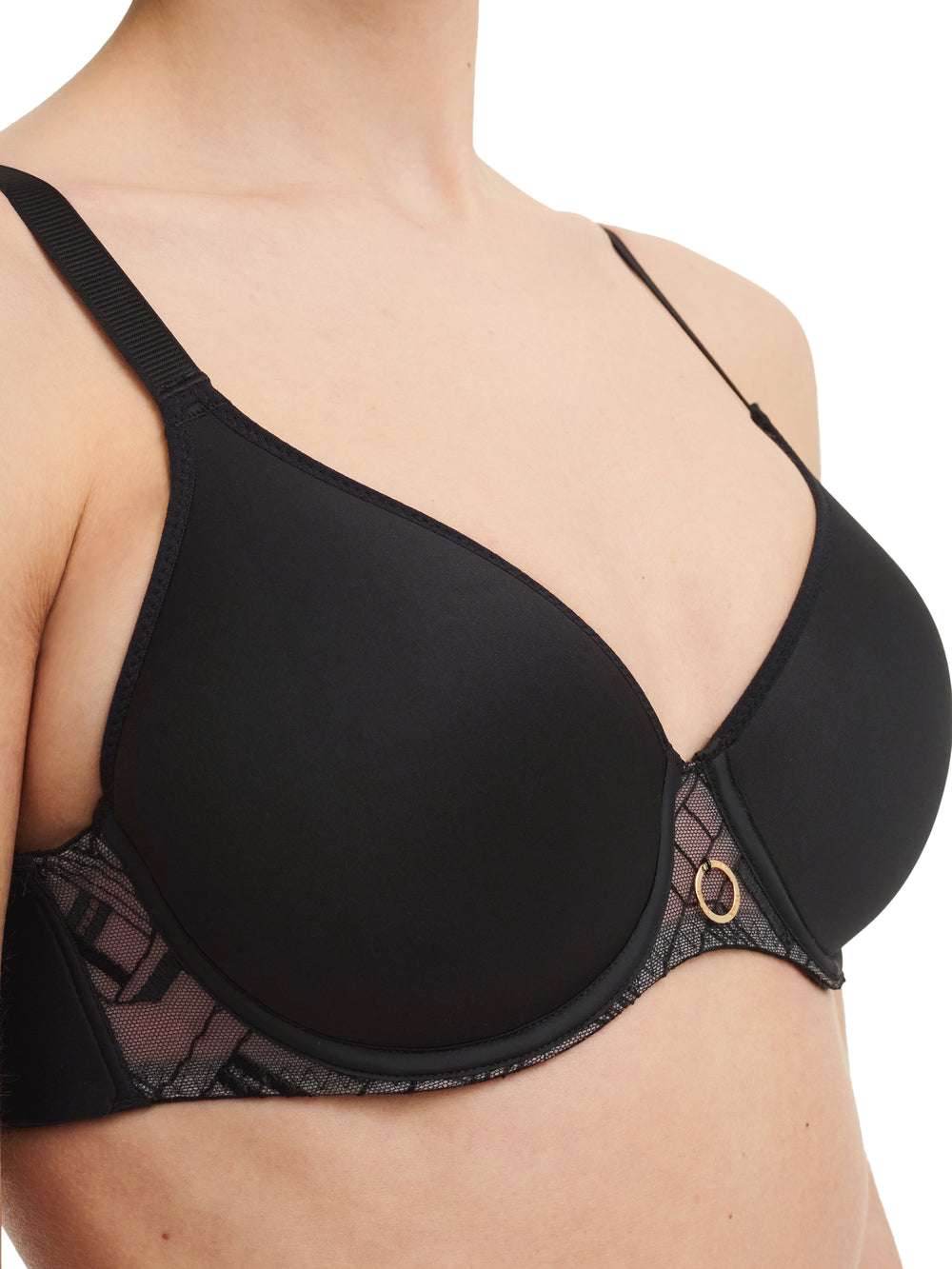 Chantelle - Graphic Support Very Covering Memory Bra Black Padded Bra Chantelle