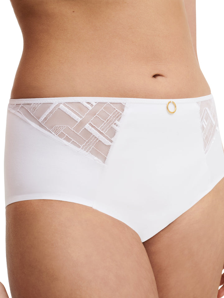 Chantelle - Graphic Support High Waisted Support Full Brief White Full Brief Chantelle
