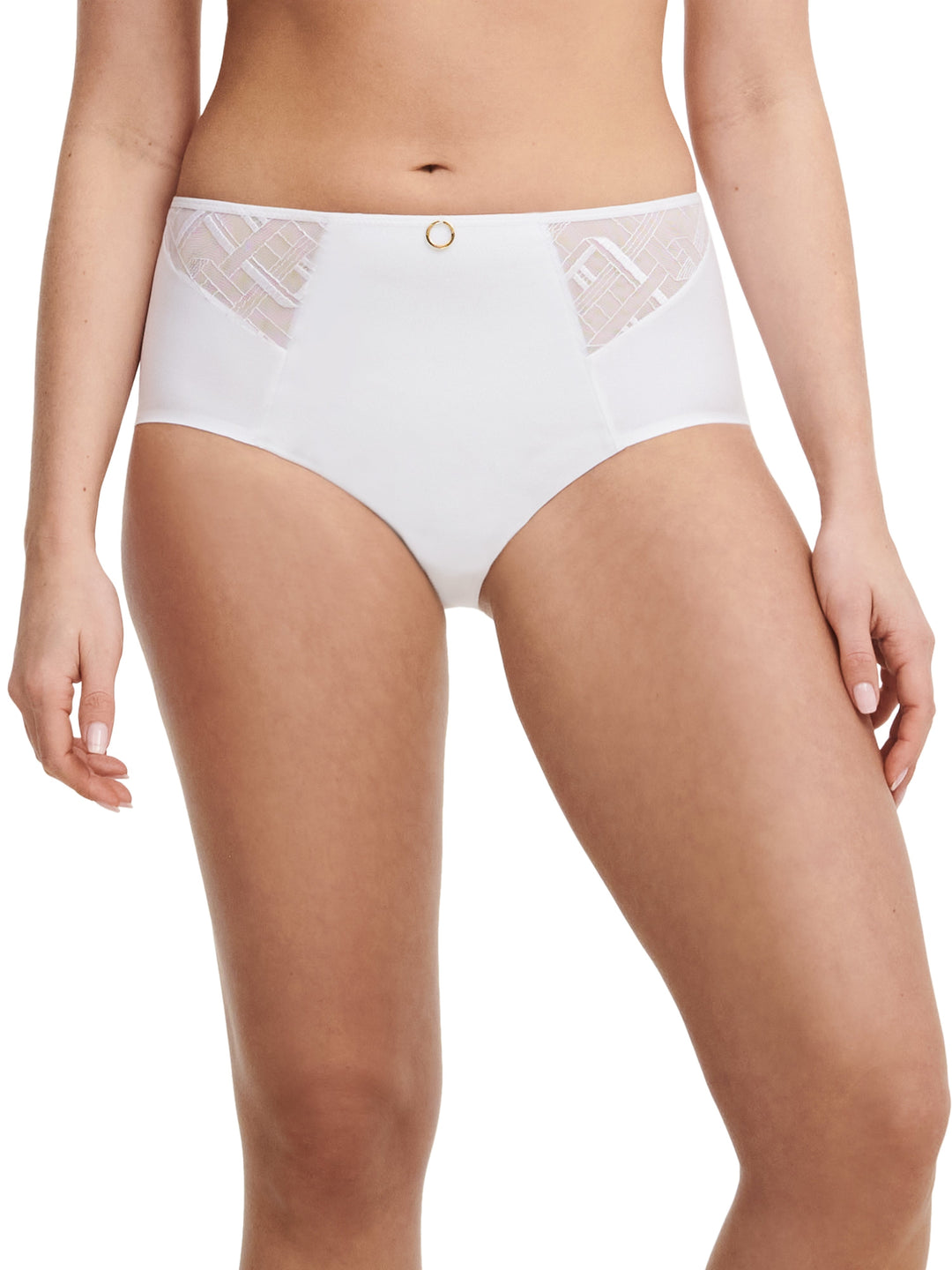 Chantelle - Graphic Support High Waisted Support Full Brief White Full Brief Chantelle