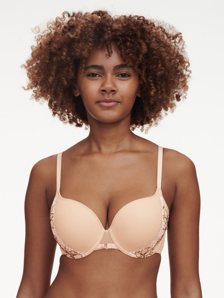 Chantelle - Spice Covering T-Shirt Bra Clay Nude / Black