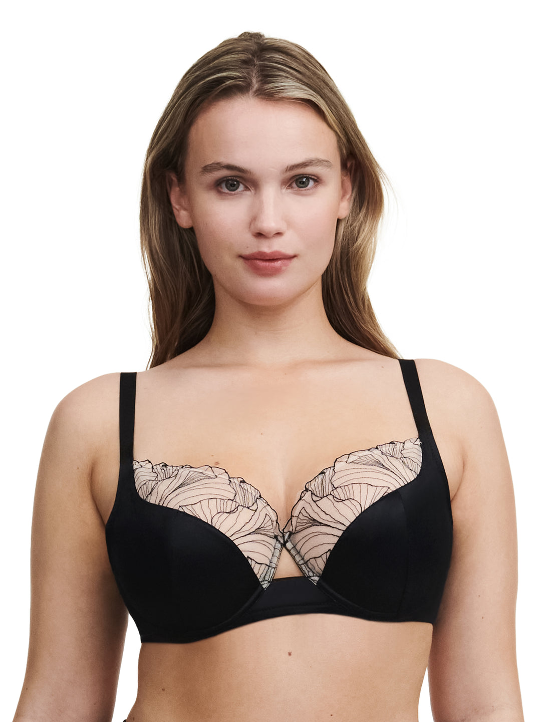 Chantelle - Tattoo Love Very Covering Underwired Bra Black / Golden Beige