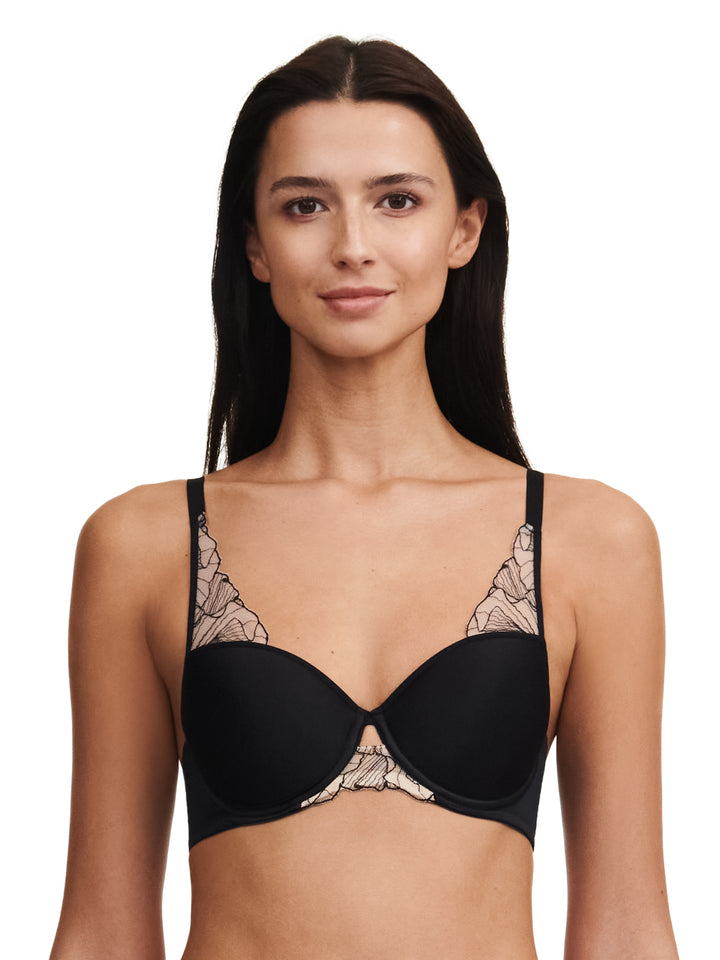 Chantelle - Tattoo Love Half-Cup Memory Bra Black / Golden Beige