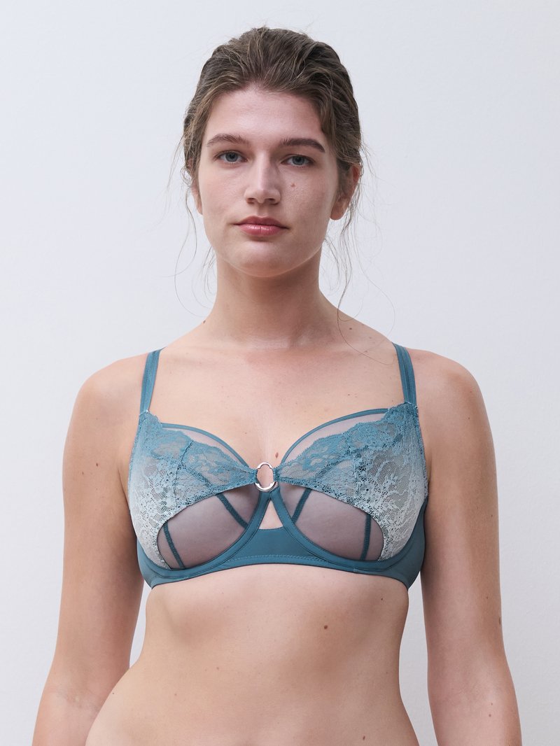 Chantelle - Crush Very Covering Underwired Bra Blue Petrol Gradient